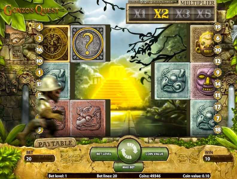 Screenshot van Gonzo's Quest gokkast